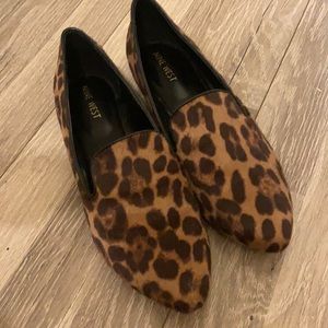 Nine West leopard print slip on shoes